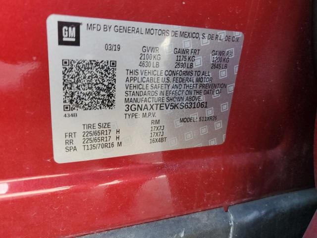 2019 CHEVROLET EQUINOX LT - 3GNAXTEV5KS631061