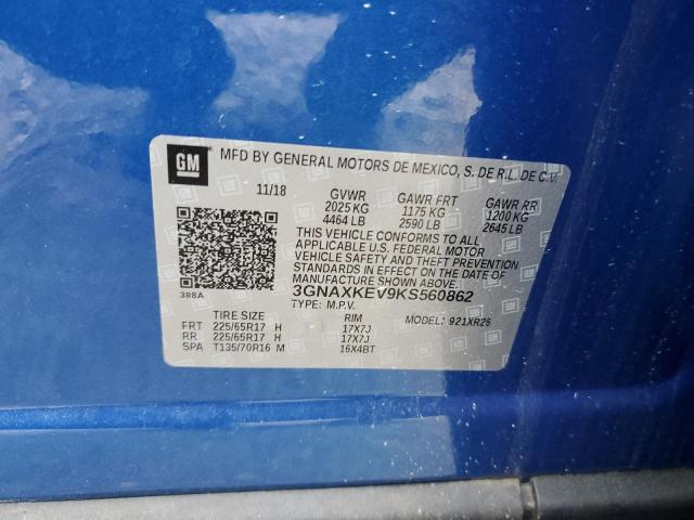 2019 CHEVROLET EQUINOX LT - 3GNAXKEV9KS560862