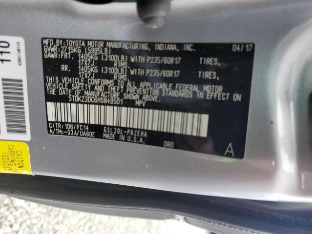 2017 TOYOTA SIENNA LE 5TDKZ3DC6HS849501