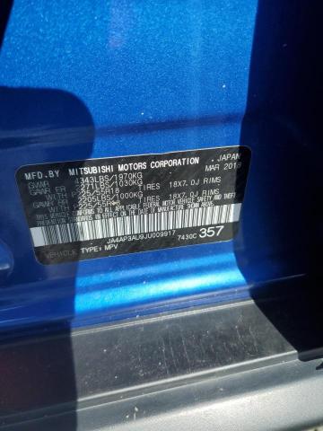 2018 MITSUBISHI OUTLANDER JA4AP3AU9JU009917