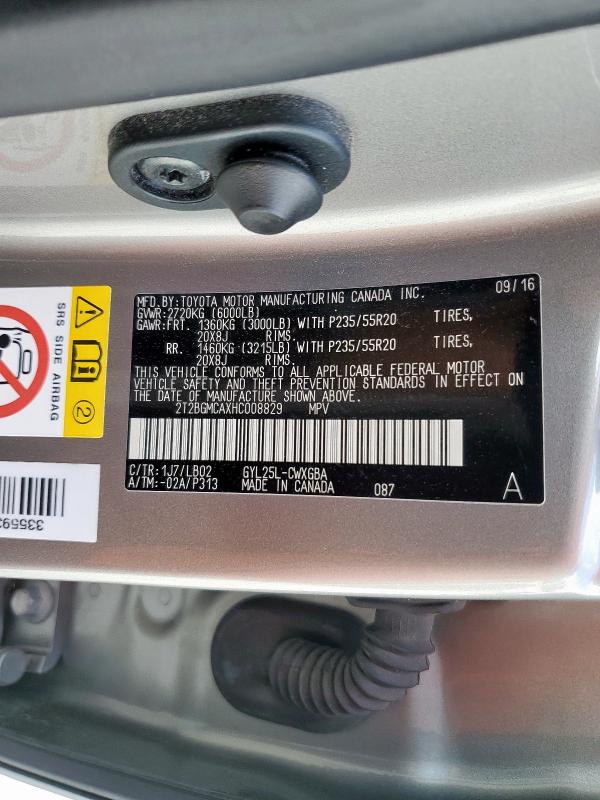 2017 LEXUS RX 450H BA 2T2BGMCAXHC008829
