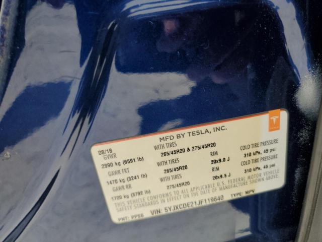 2018 TESLA MODEL X 5YJXCDE21JF119640