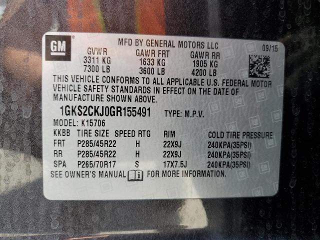 2016 GMC YUKON DENA 1GKS2CKJ0GR155491