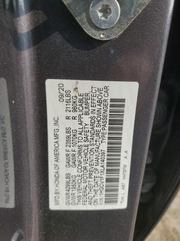 2020 HONDA ACCORD LX - 1HGCV1F1XLA140397