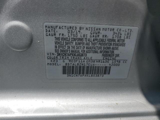 2019 NISSAN VERSA S 3N1CN7APXKL853873