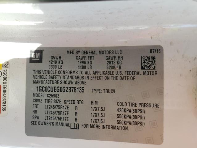 2016 CHEVROLET SILVERADO - 1GC0CUEG0GZ378135