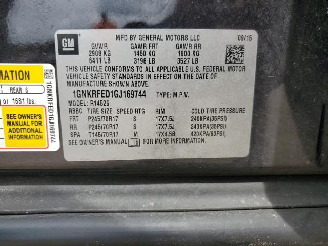 2016 CHEVROLET TRAVERSE L 1GNKRFED1GJ169744