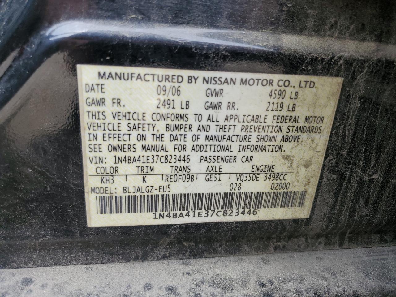 Lot #3204864594 2007 NISSAN MAXIMA SE