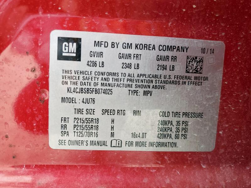 2015 BUICK ENCORE CON - KL4CJBSB5FB074025