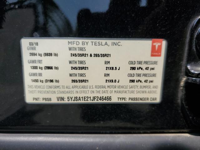 2018 TESLA MODEL S - 5YJSA1E21JF246466