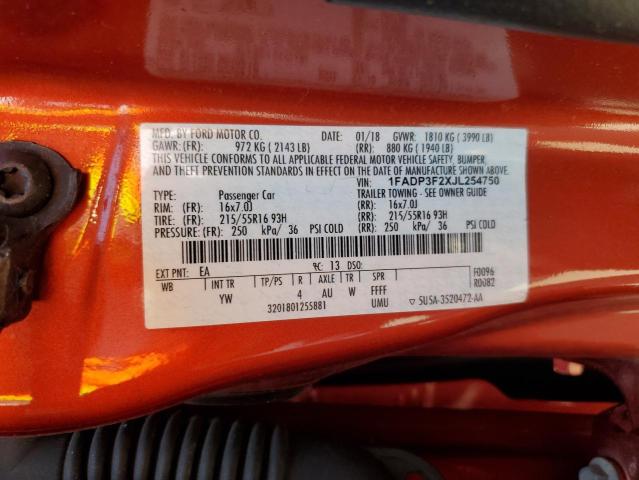 2018 FORD FOCUS SE - 1FADP3F2XJL254750