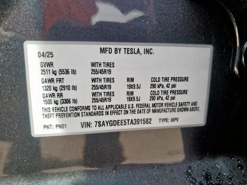 2026 TESLA MODEL Y - 7SAYGDEE5TA391582