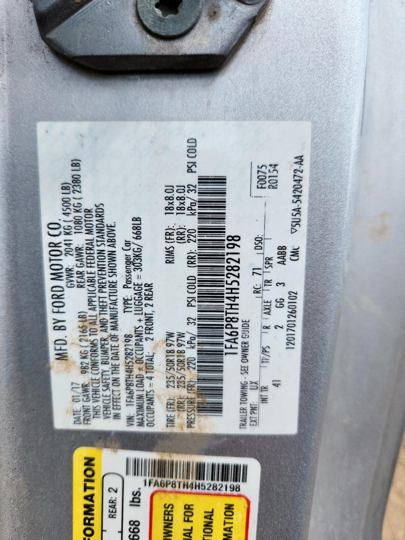 2017 FORD MUSTANG 1FA6P8TH4H5282198