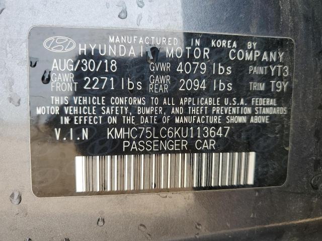 2019 HYUNDAI IONIQ SEL - KMHC75LC6KU113647