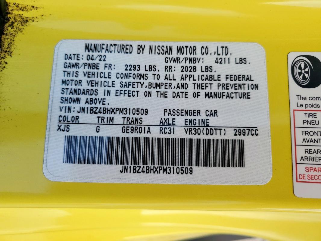 2023 NISSAN Z PERFORMA JN1BZ4BHXPM310509