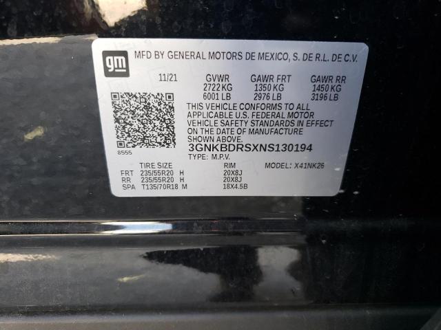 2022 CHEVROLET BLAZER 3LT 3GNKBDRSXNS130194