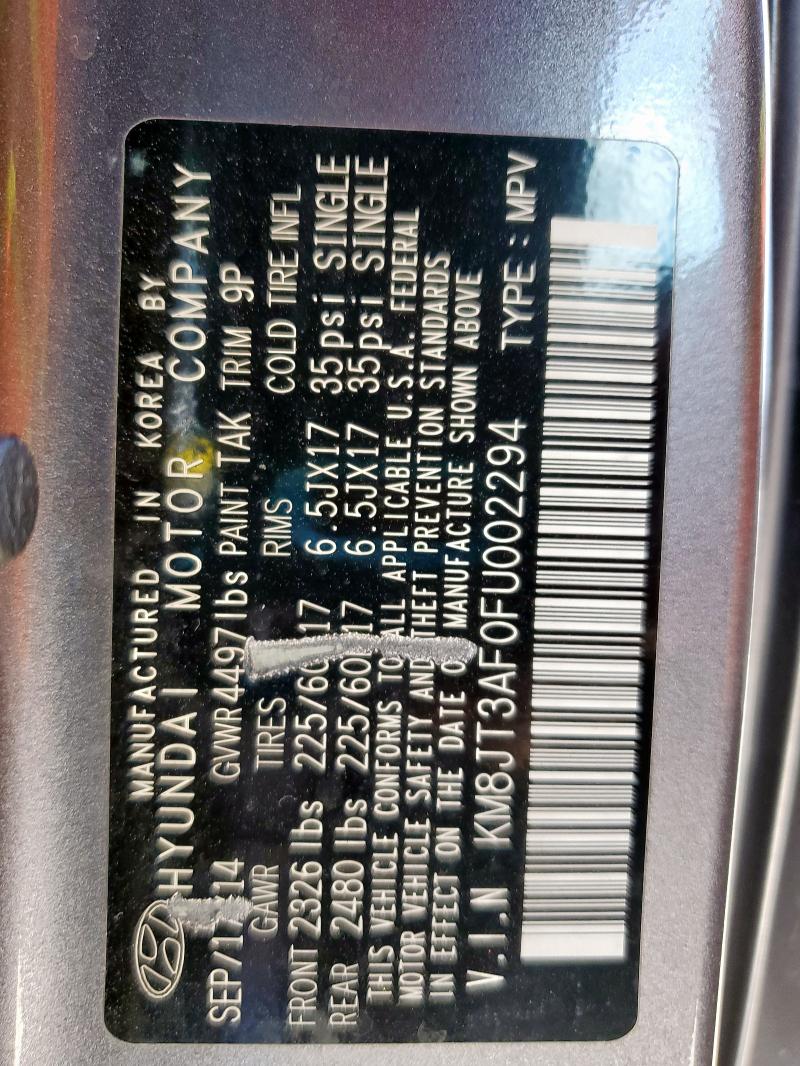 2015 HYUNDAI TUCSON GLS KM8JT3AF0FU002294