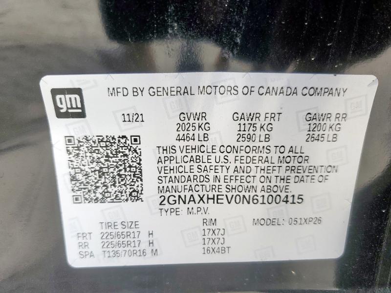 2022 CHEVROLET EQUINOX LS - 2GNAXHEV0N6100415
