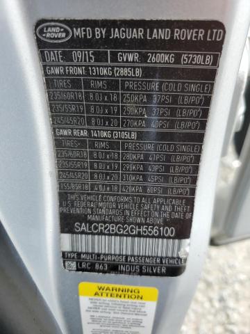2016 LAND ROVER DISCOVERY SALCR2BG2GH556100