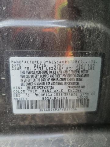 2015 NISSAN SENTRA S 3N1AB7APXFY257056