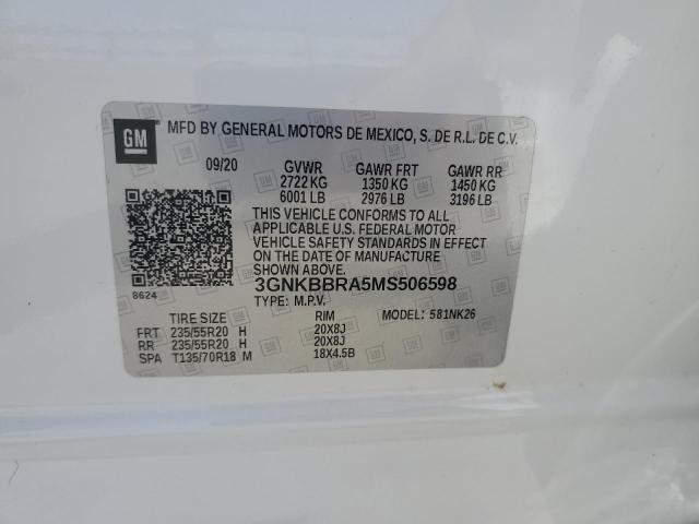 2021 CHEVROLET BLAZER 1LT 3GNKBBRA5MS506598