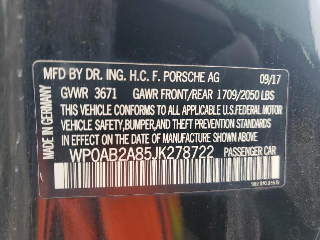 2018 PORSCHE CAYMAN S WP0AB2A85JK278722