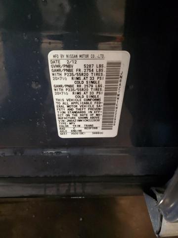 2012 NISSAN MURANO S - JN8AZ1MW1CW222938