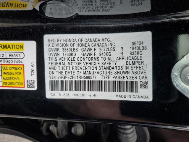 2024 HONDA CIVIC SPOR 2HGFE2F51RH596577