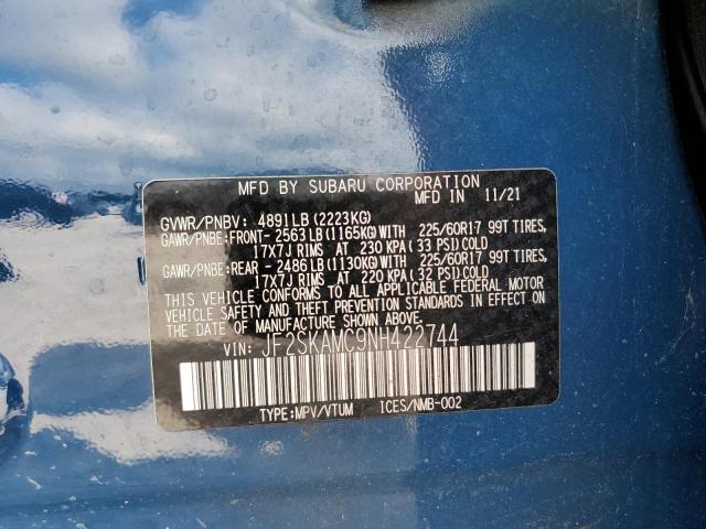 2022 SUBARU FORESTER W JF2SKAMC9NH422744