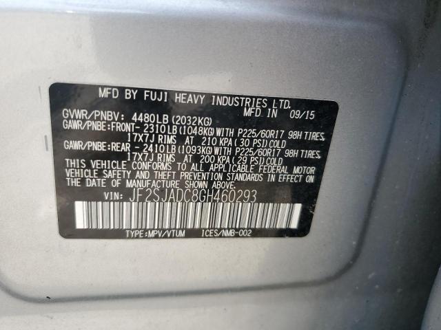 2016 SUBARU FORESTER 2 JF2SJADC8GH460293