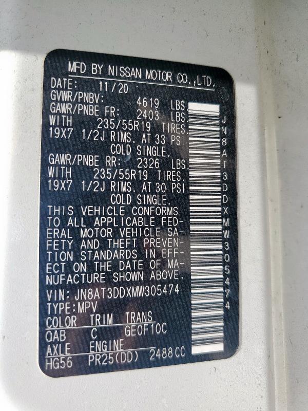 2021 NISSAN ROGUE PLAT - JN8AT3DDXMW305474