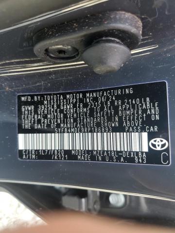 2024 TOYOTA COROLLA LE - 5YFB4MDE9RP186893