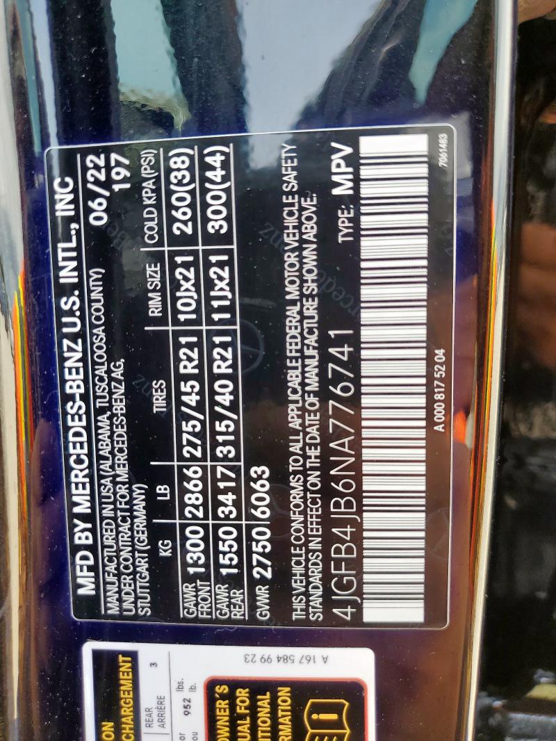 2022 MERCEDES-BENZ GLE 350 - 4JGFB4JB6NA776741