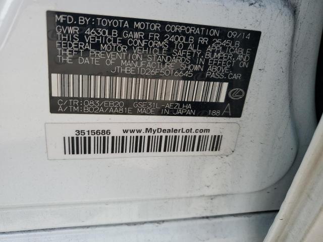 2015 LEXUS IS 350 JTHBE1D26F5016645