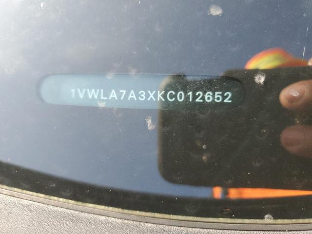 2019 VOLKSWAGEN PASSAT WOL 1VWLA7A3XKC012652