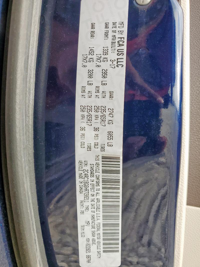 2017 CHRYSLER PACIFICA T 2C4RC1BG6HR720211