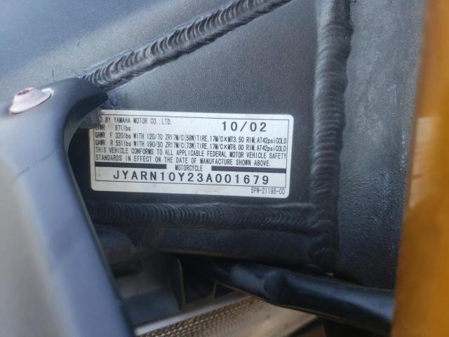 2003 YAMAHA YZFR1 JYARN10Y23A001679