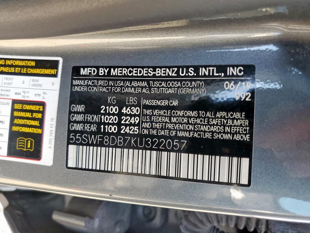 2019 MERCEDES-BENZ C 300 - 55SWF8DB7KU322057