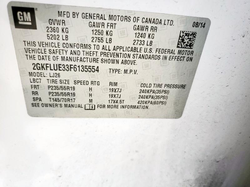 2015 GMC TERRAIN DE 2GKFLUE33F6135554