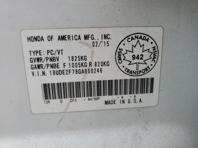 2016 ACURA ILX PREMIU 19UDE2F78GA800246