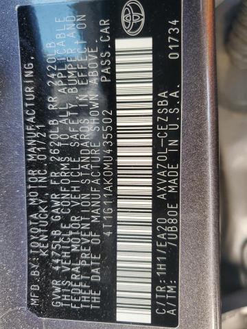 2021 TOYOTA CAMRY SE - 4T1G11AK0MU435502