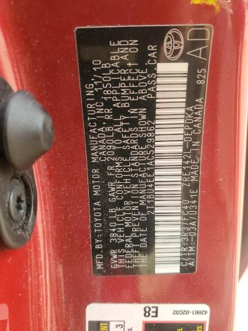 2010 TOYOTA COROLLA BA - 2T1BU4EE1AC529862