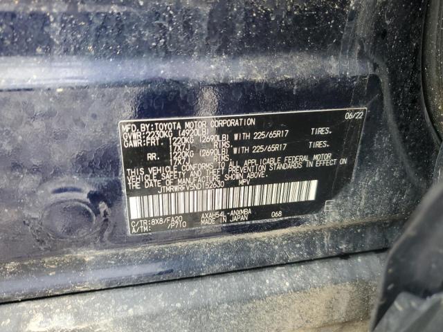 2022 TOYOTA RAV4 XLE JTMRWRFV5ND152630