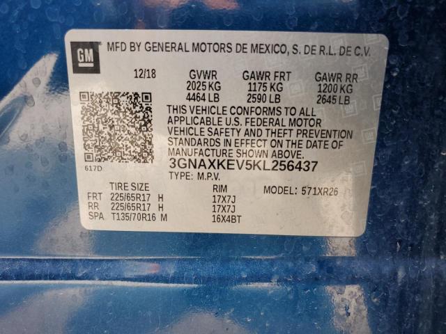2019 CHEVROLET EQUINOX LT 3GNAXKEV5KL256437