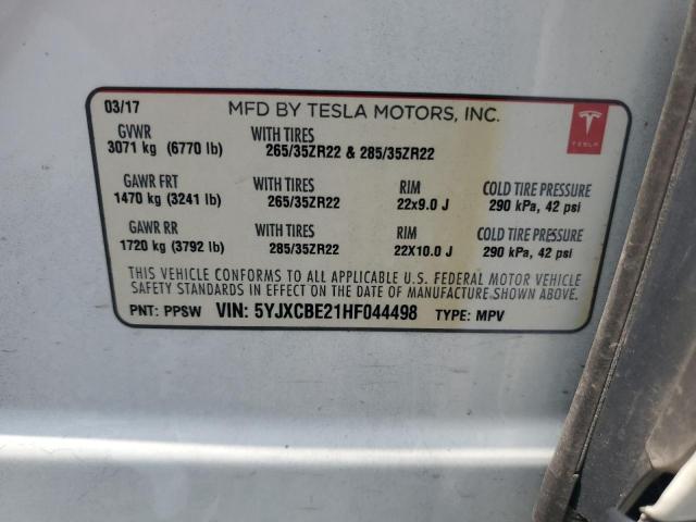 2017 TESLA MODEL X 5YJXCBE21HF044498