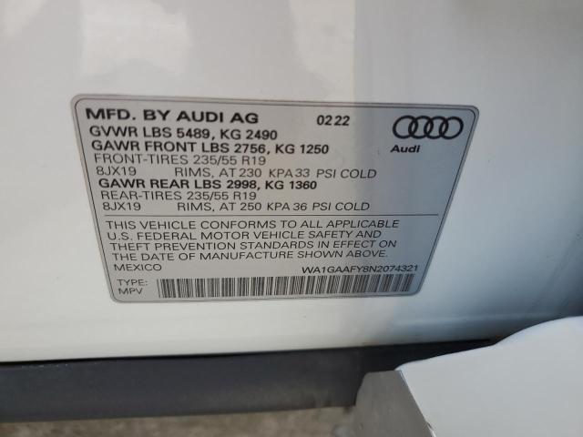 2022 AUDI Q5 PREMIUM - WA1GAAFY8N2074321