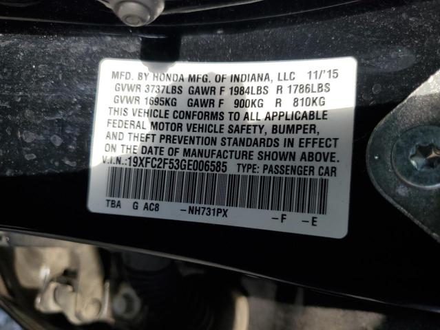 2016 HONDA CIVIC LX - 19XFC2F53GE006585