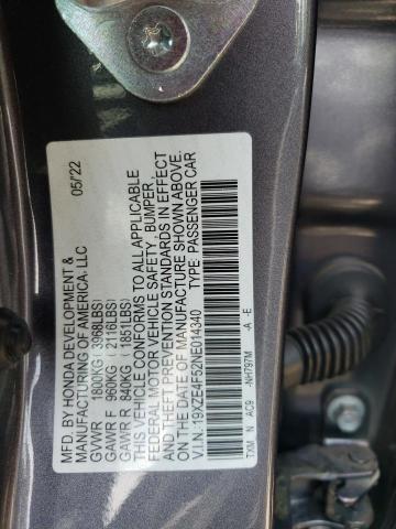 2022 HONDA INSIGHT EX 19XZE4F52NE014340