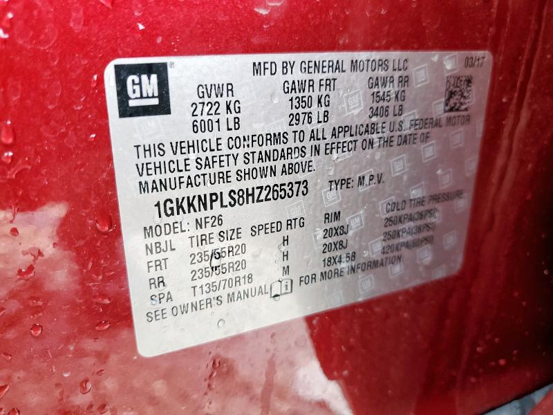 2017 GMC ACADIA DEN 1GKKNPLS8HZ265373
