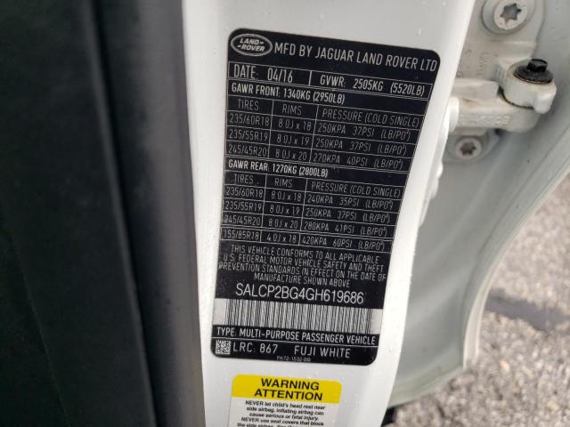2016 LAND ROVER DISCOVERY SALCP2BG4GH619686